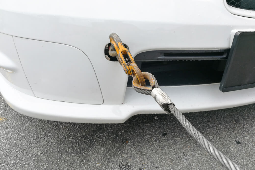 close up image of a car towing point in the bumber